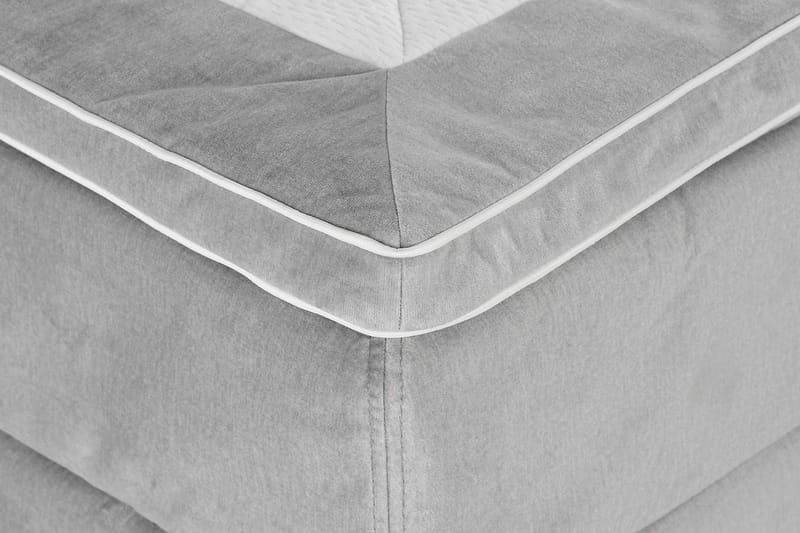 Princess Komplett Sängpaket – Kontinentalsäng 180x200 cm i Tyg med Sänggavel + Bäddmadrass med Fasthetsgrad Medium - Grå - Möbler - Säng - Komplett sängpaket