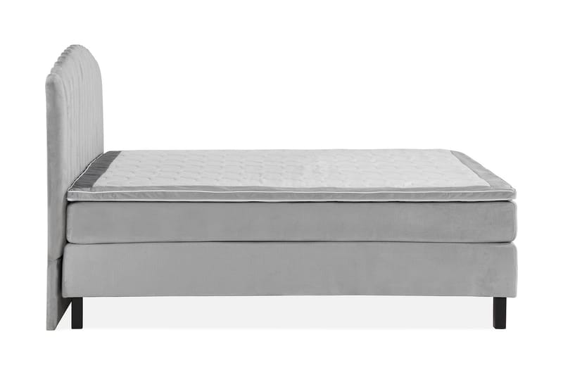 Princess Komplett Sängpaket – Kontinentalsäng 180x200 cm i Tyg med Sänggavel + Bäddmadrass med Fasthetsgrad Medium - Grå - Möbler - Säng - Komplett sängpaket