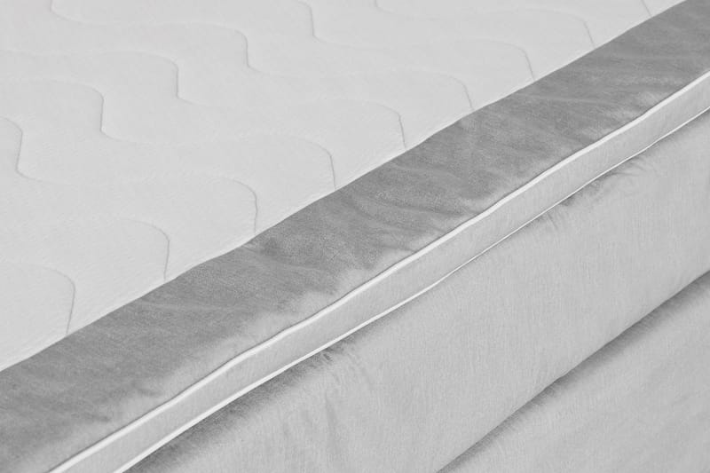 Princess Komplett Sängpaket – Kontinentalsäng 180x200 cm i Tyg med Sänggavel + Bäddmadrass med Fasthetsgrad Medium - Grå - Möbler - Säng - Komplett sängpaket