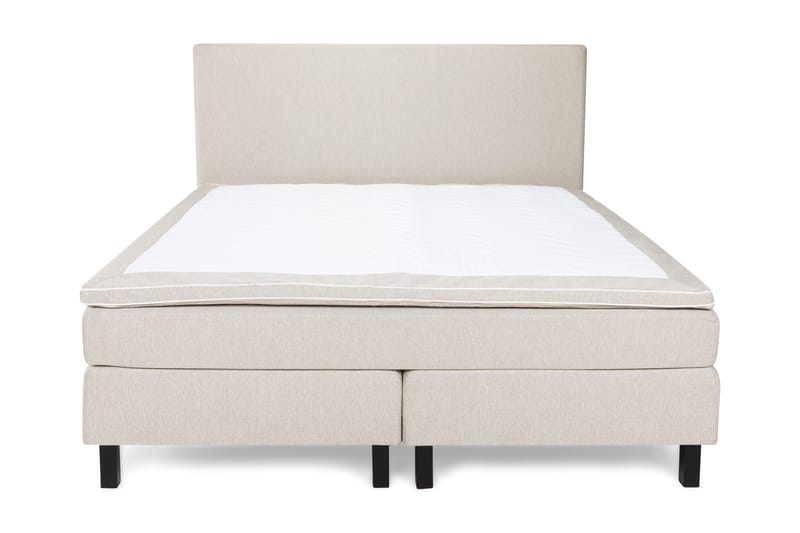 Princess Komplett Sängpaket – Kontinentalsäng 180x200 cm i Tyg med Sänggavel + Bäddmadrass med Fasthetsgrad Medium - Ljusbeige - Möbler - Säng - Kontinentalsäng