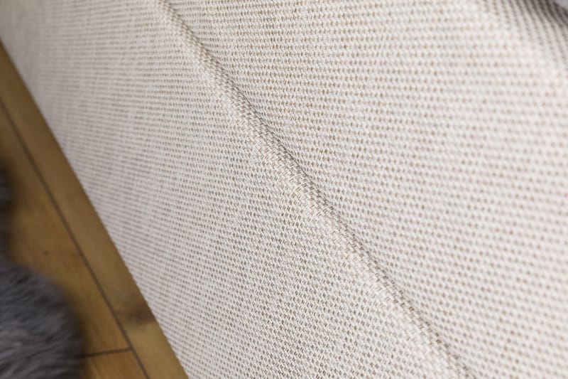 Princess Komplett Sängpaket – Kontinentalsäng 180x200 cm i Tyg med Sänggavel + Bäddmadrass med Fasthetsgrad Medium - Ljusbeige - Möbler - Säng - Kontinentalsäng