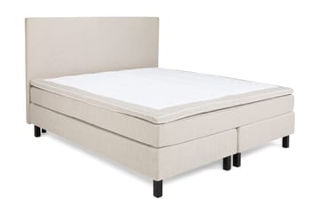 Princess Komplett Sängpaket – Kontinentalsäng 180x200 cm i Tyg med Sänggavel + Bäddmadrass med Fasthetsgrad Medium - Ljusbeige - Möbler - Säng - Kontinentalsäng
