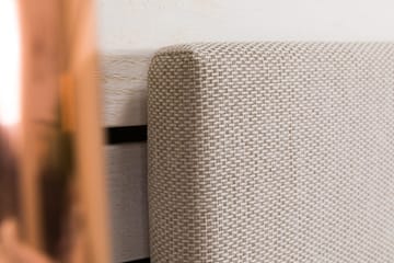 Princess Komplett Sängpaket – Kontinentalsäng 180x200 cm i Tyg med Sänggavel + Bäddmadrass med Fasthetsgrad Medium - Ljusbeige - Möbler - Säng - Kontinentalsäng