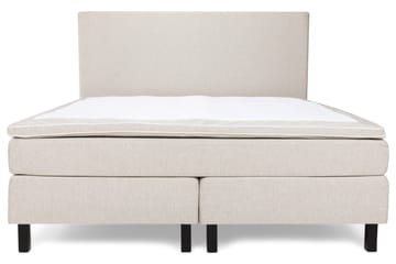 Princess Komplett Sängpaket – Kontinentalsäng 180x200 cm i Tyg med Sänggavel + Bäddmadrass med Fasthetsgrad Medium - Ljusbeige - Möbler - Säng - Kontinentalsäng