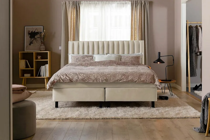 Princess Kontinentalsäng 120x200cm - Beige/Sammet - Möbler - Säng - Komplett sängpaket