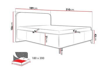 Raher Sängram 180x200 cm - Vit - Möbler - Säng - Sängram & sängstomme