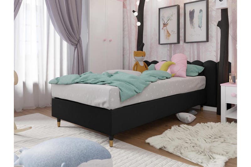 Adeliza Ramsäng 120x200 cm - Konstläder/Svart/Trä/Metall - Möbler - Säng - Ramsäng