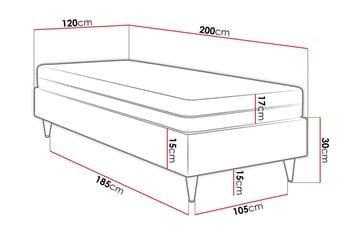 Adeliza Ramsäng 120x200 cm - Sammet/Ljusgrön/Trä/Metall - Möbler - Säng - Ramsäng