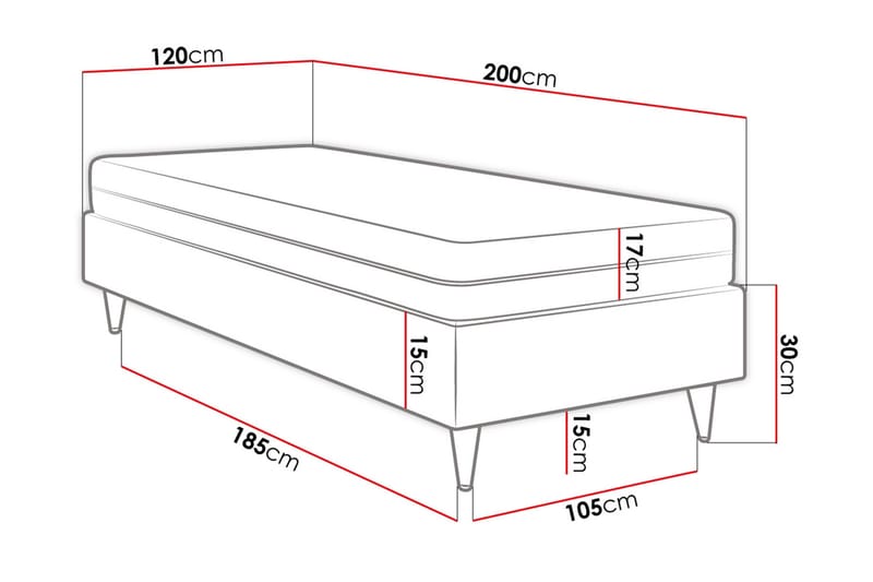 Adeliza Ramsäng 120x200 cm - Sammet/Mörkgrön/Trä/Metall - Möbler - Säng - Ramsäng