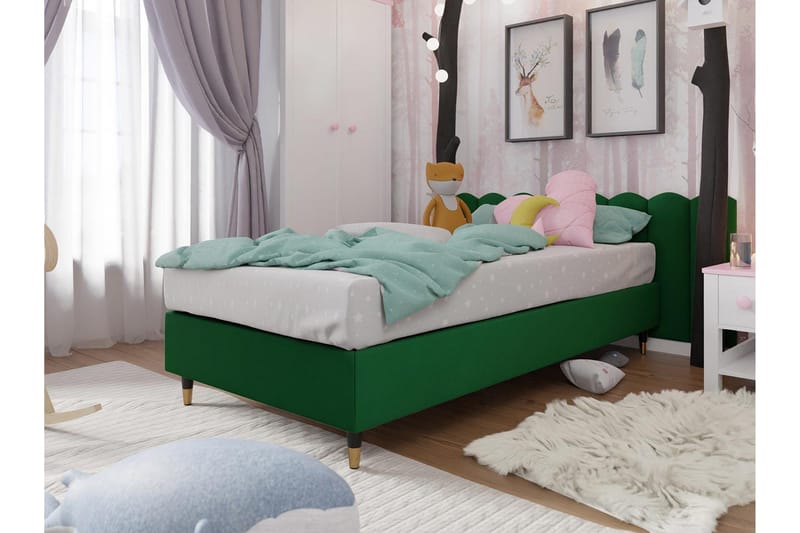 Adeliza Ramsäng 120x200 cm - Sammet/Mörkgrön/Trä/Metall - Möbler - Säng - Ramsäng
