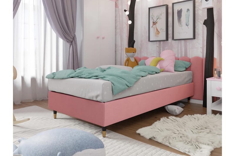 Adeliza Ramsäng 120x200 cm - Sammet/Rosa/Trä/Metall - Möbler - Säng - Ramsäng