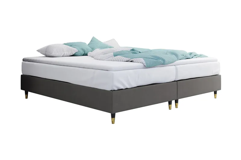 Adeliza Ramsäng 140x200 cm - Sammet/Grå/Trä/Metall - Möbler - Säng - Ramsäng