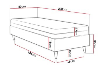 Adeliza Ramsäng 80x200 cm - Sammet/Rosa/Trä/Metall - Möbler - Säng - Ramsäng