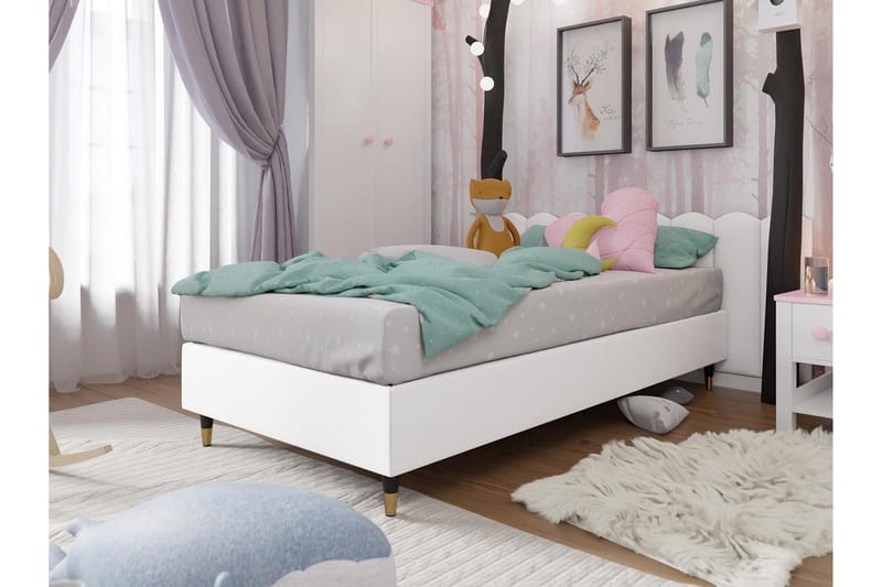 Adeliza Ramsäng 90x200 cm - Konstläder/Vit/Trä/Metall - Möbler - Säng - Ramsäng