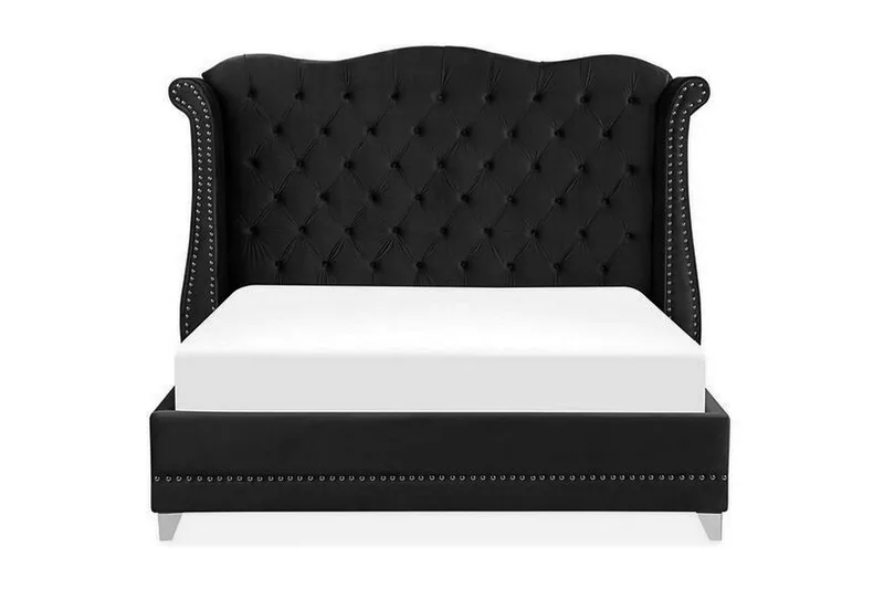 Ayette Dubbelsäng 160x200 cm, Svart/Sammet