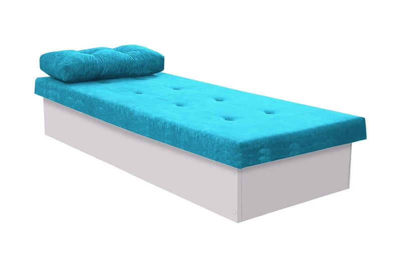 Berta Komplett Sängpaket 80x190 cm i Tyg med Bäddmadrass, Turkos