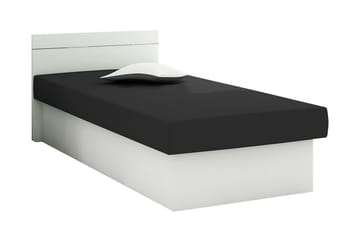 Berta Komplett Sängpaket 80x190 cm i Tyg med Sänggavel + Bäddmadrass - Svart - Möbler - Säng - Komplett sängpaket