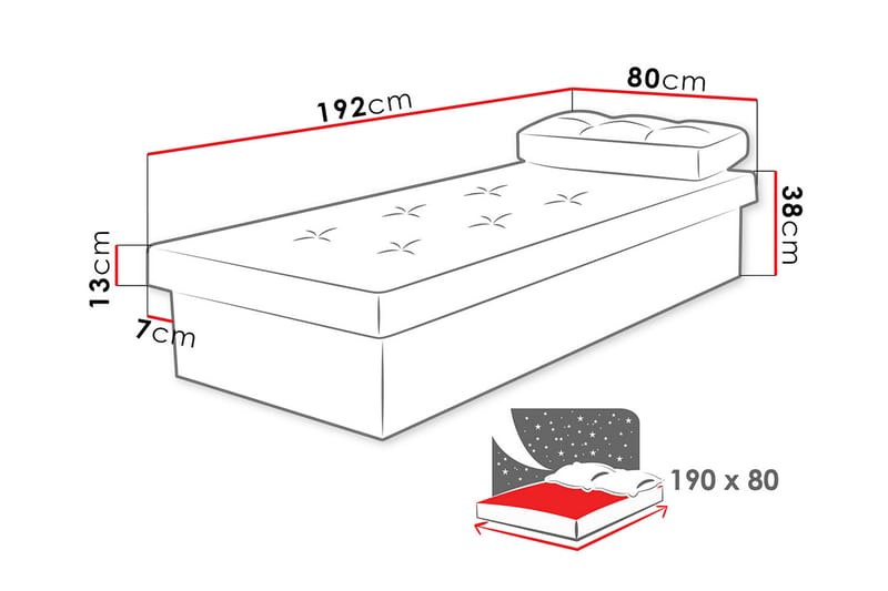 Berta Ramsäng 190x80x38 cm - Mörkt trä - Möbler - Säng - Ramsäng
