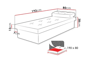 Berta Ramsäng 190x80x38 cm - Mörkt trä - Möbler - Säng - Ramsäng