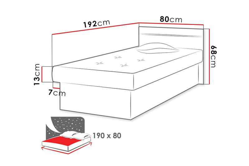 Berta Ramsäng 192x80x68 cm - Mörkt trä - Möbler - Säng - Ramsäng