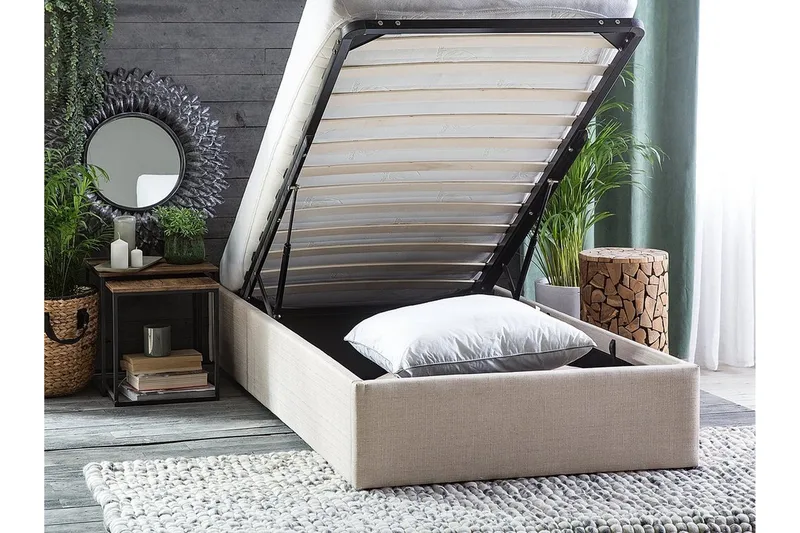 Dinan Dubbelsäng 90  200 cm Beige - Beige - Möbler - Säng - Sängram & sängstomme