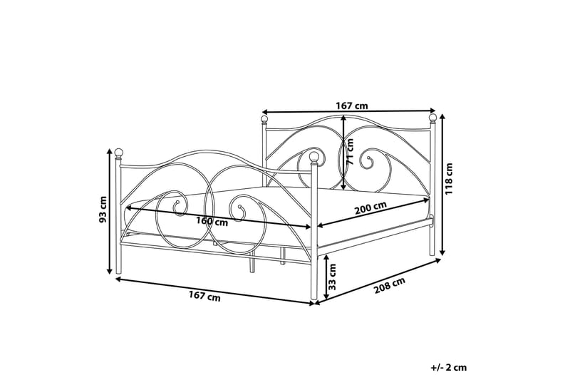 Dinard Dubbelsäng 160|200 cm - Vit - Möbler - Säng - Sängram & sängstomme
