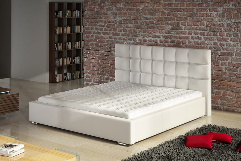 Dolores Säng & ribbotten & madrass 223x178x106 cm - Vit - Möbler - Säng - Komplett sängpaket