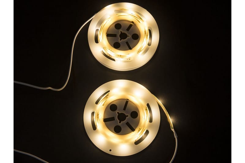 Dubbelsäng ZEN med Sängbord och LED 160x200 brun - Brun - Möbler - Säng - Sängram & sängstomme