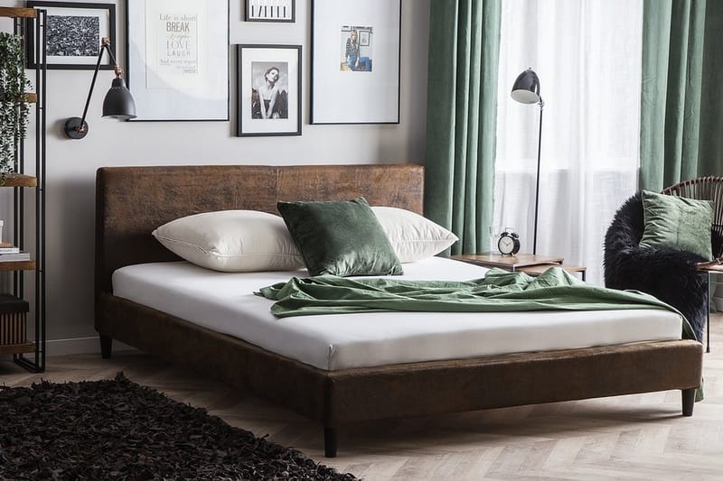 Fitou Dubbelsäng 160 200 cm - Brun - Möbler - Säng - Ramsäng