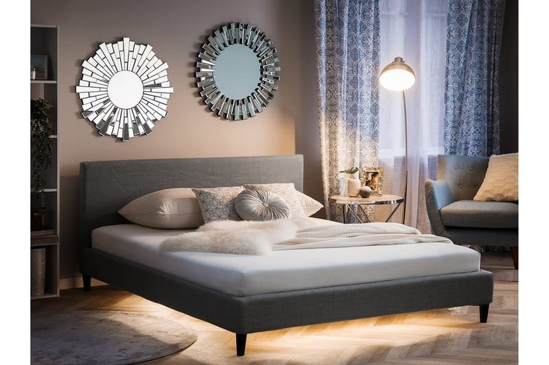 Fitou Dubbelsäng 160 200 cm - Grå - Möbler - Säng - Sängram & sängstomme