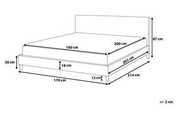 Fitou Dubbelsäng 160200 cm - Grå - Möbler - Säng - Sängram & sängstomme