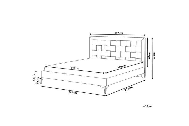 Holabo Komplett Sängpaket 140x200 cm i Sammet med Sänggavel + Bäddmadrass - Grå - Möbler - Säng - Sängram & sängstomme