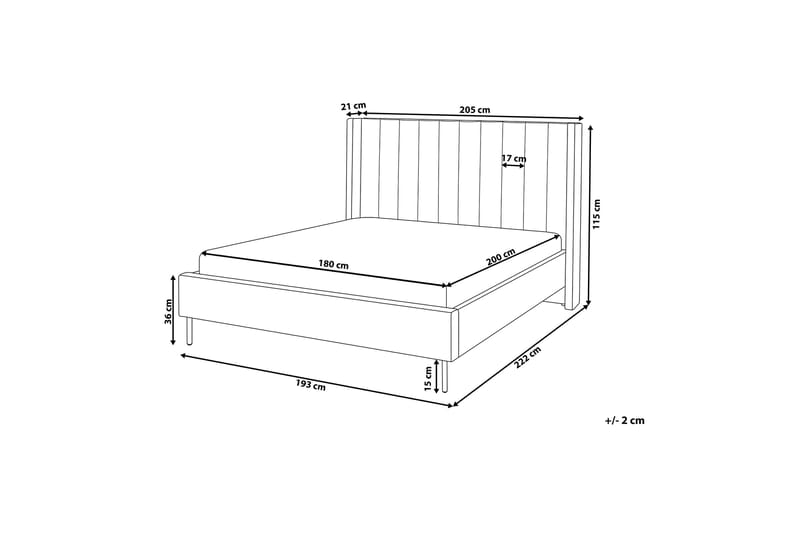 Krukö Dubbelsäng 180x200 cm - Grå - Möbler - Säng - Sängram & sängstomme