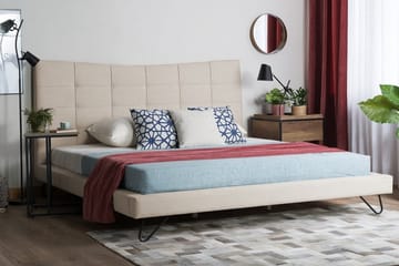 Lannion Dubbelsäng 180200 cm Beige - Beige - Möbler - Säng - Sängram & sängstomme