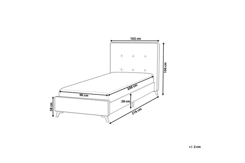 Lisko Säng 90x200 cm  Svart Svart - Svart - Komplett sängpaket - Ramsäng