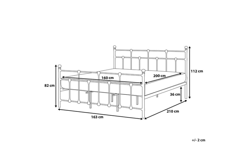 Lyn Dubbelsäng 160 200 cm Svart - Svart - Ramsäng