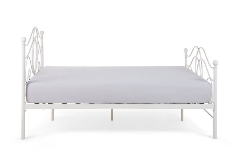 Lyra Dubbelsäng 160x200 cm i Metall med Sänggavel - Vit - Möbler - Säng - Sängram & sängstomme