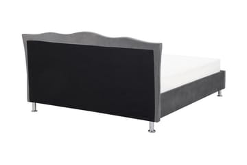Metz Sängram med Förvaring 140x200 cm i Sammet med Sänggavel - Grå - Möbler - Säng - Sängram & sängstomme