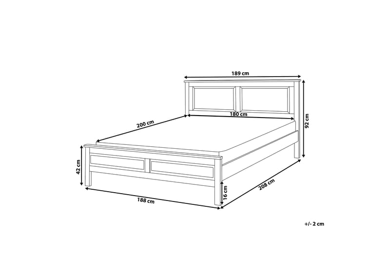 Olivet Dubbelsäng 180 200 cm Vit  Vit - Vit - Möbler - Säng - Ramsäng
