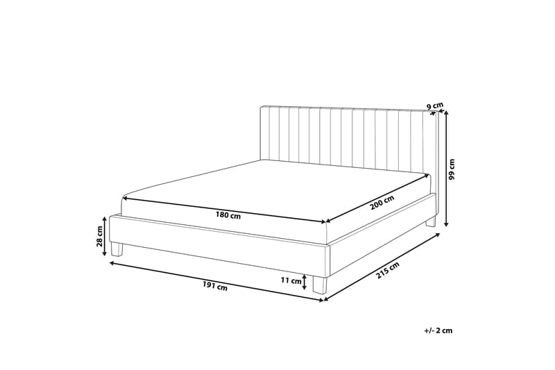 Poitiers Ramsäng 180x200cm - Ljusgrå - Möbler - Säng - Sängram & sängstomme