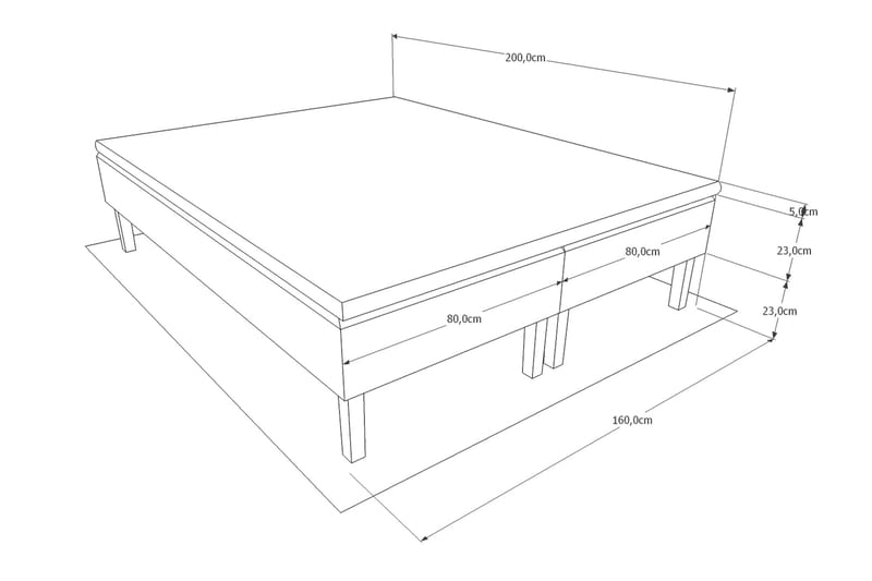 Prime Komplett Sängpaket 160x200 cm - Mörkgrå - Möbler - Säng - Komplett sängpaket
