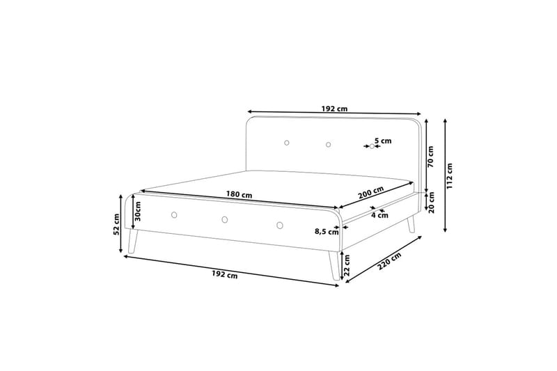 Rennes Dubbelsäng 180|200 cm - Beige - Möbler - Säng - Ramsäng