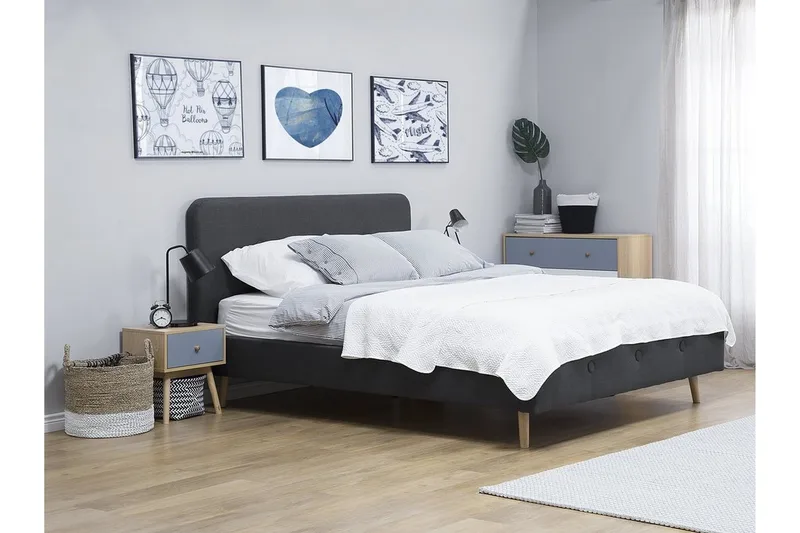 Rennes Sängram 140x200 cm - Grå - Möbler - Säng - Sängram & sängstomme