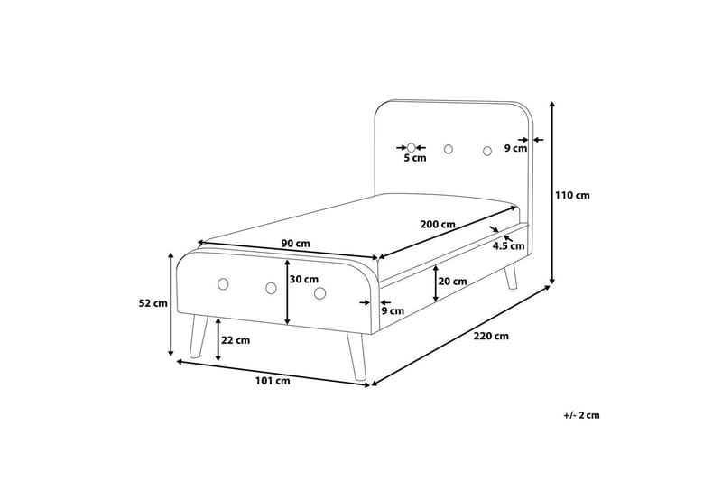 Rennes Sängram 90x200 cm - Beige - Möbler - Säng - Sängram & sängstomme