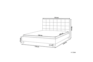 Rochelle Dubbelsäng 160200 cm  Grå - Grå - Möbler - Säng - Sängram & sängstomme