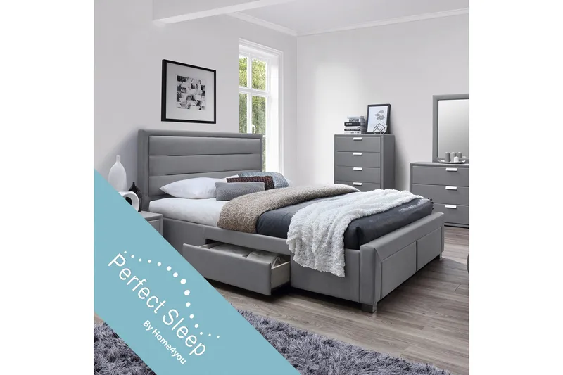 Säng Caren Med 4 Lådor Med Madrass Harmony Delux, undefined