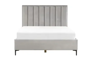 Sezanne Ramsäng 160x200 cm med Förvaring - Sammet/Grå - Möbler - Säng - Sängram & sängstomme