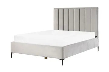 Sezanne Ramsäng 160x200 cm med Förvaring - Sammet/Grå - Möbler - Säng - Sängram & sängstomme