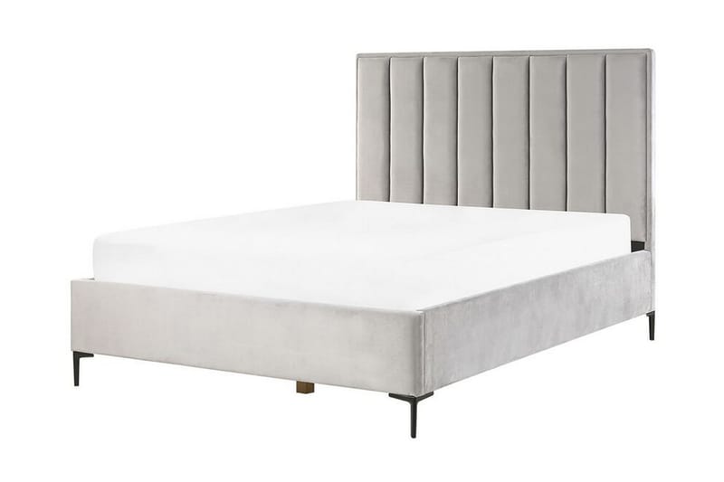 Sezanne Ramsäng 160x200 cm med Förvaring - Sammet/Grå - Möbler - Säng - Ramsäng
