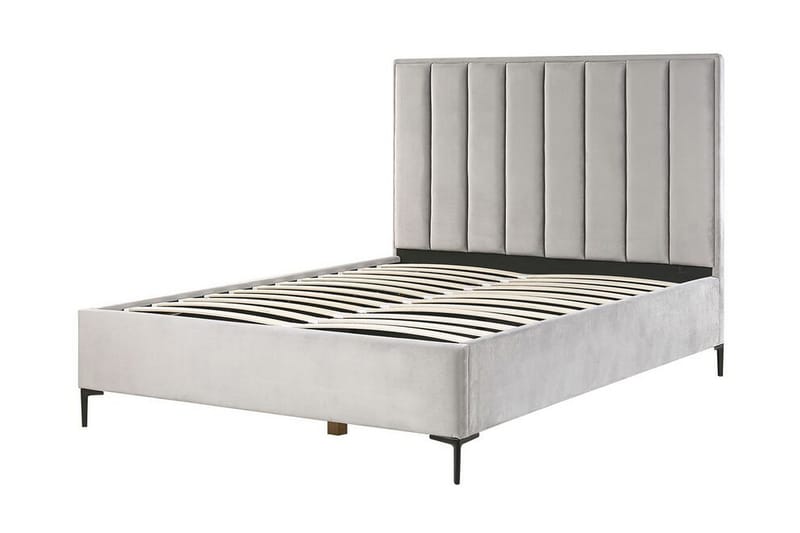 Sezanne Ramsäng 160x200 cm med Förvaring - Sammet/Grå - Möbler - Säng - Ramsäng